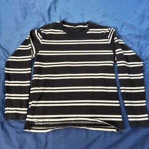 Uniqlo Black and White Striped Long Sleeve Shirt